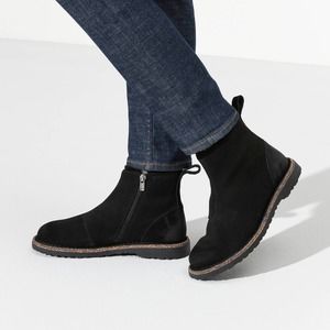 Birkenstock | Shoes | Birkenstock Melrose Booties Black Suede Size 39 |  Poshmark